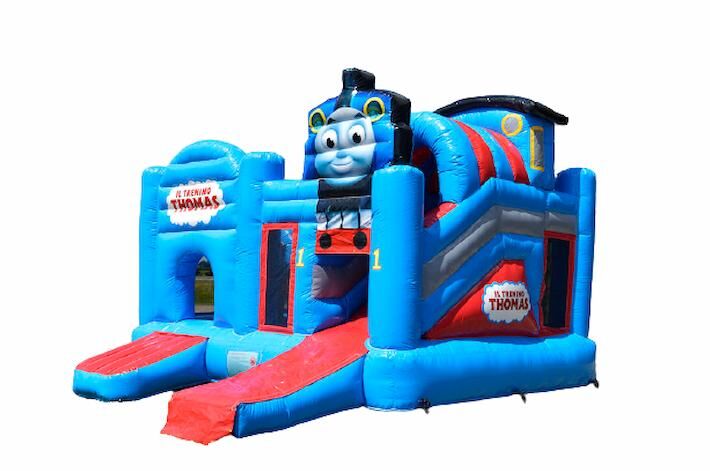 Maatwerk springkussen multiplay in thomas de trein thema
